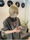 【ulu yui】ボブウルフ ホワイトブロンド