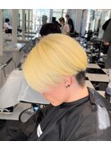 メンズセンターパートブロンド