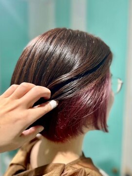 マティーナ ヘアー 池袋(Matina hair) 【インナーカラー×ピンクレッド】20代30代40代50代