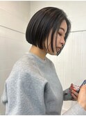 丸型卵形四角逆三角切りっぱなしボブエアリーロング美髪ブラウン