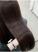 韓国チョコレートブラウン/ストレートヘア/ダークブラウン　上野