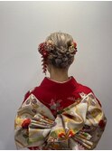 ガーリーゆるふわアップ 成人式 和装ヘアアレンジ