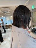 ラフボブ 束感ボブ 切りっぱなしボブ グレージュ