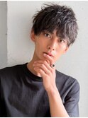 スパイキーショート ブルーブラック フェザーパーマサーフカール