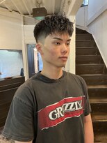 ビーバイエイトジェンツ(Bee by EIGHT GENTS)&nbsp;サーフカール/スパイキーショート/ブルーブラック/心斎橋