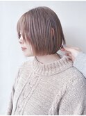 ＊透明感顔周りレイヤーボブ切りっぱなしボブ耳かけボブ軽めボブ