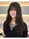 レイヤーカットチョコレートブラウンブリーチなしダブルカラー