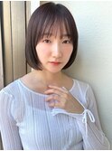 切りっぱなしショートボブ/アッシュ/春カラーブリーチなしp志木