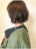 【melt】大人小顔ボブ 切りっぱなし アンニュイパーマ オリーブ