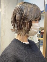 エリマ 調布(elima) ミルクティーベージュダブルカラーインナーカラー韓国20代前髪