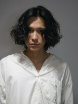 ワークス 下北沢(WORKS)&nbsp;センターパート黒髪無造作くせ毛風パーマ【下北沢】