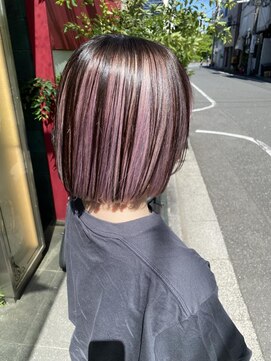 プライズ 錦糸町北口店(prize) 切りっぱなしボブアンブレラカラーペールピンク【錦糸町北口】