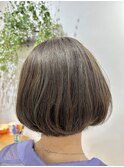 透明感♪髪質改善カラー内巻きショートボブ小顔艶感白髪染め