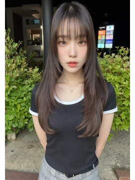 オズ 郡山桑野店(OZ) ベージュグレー黒髪レイヤーくびれヘア小顔10代20代30代40代