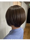 つや髪ショート　オリーブブラウン