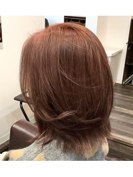 スイート(Sweet) ボブ顔周りレイヤー/暖色系カラー