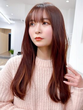 セイドット リー(Say. Ree) Say.ロングレイヤーピンクベージュ韓国風レイヤーロング表参道