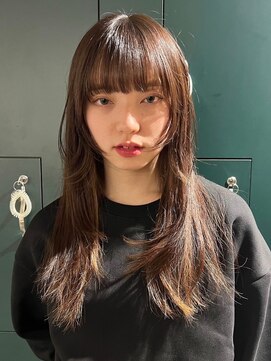 ノイカーム(noi Calm) 顔周りレイヤーカットくびれヘアミルクティーベージュカラー