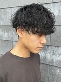 メンズマッシュパーマ波巻きスパイラルパーマニュアンスパーマ