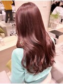 韓国ピンクブラウンカラーレイヤーカットトリートメント