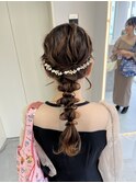 タイトヘアセット/アップヘア/ローポニー/結婚式ヘアセット