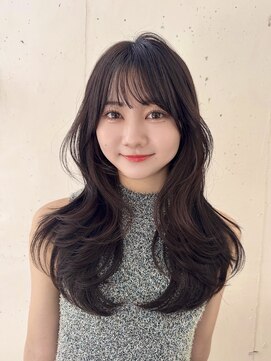 ビーチ(BEACH) レイヤーカット/韓国ヘア/クラゲヘアー/小顔/オリーブグレー黒髪