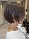 表参道髪質改善カラーウルフショートカットベージュアッシュ50代