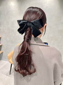 シャルムバイケンジ(Charm.by KENJE) 【ローポニーテール】結婚式銀座お団子カチモリタイトヘアセット