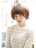 IGREKBISジグザグバング×ブルージュ×3Ｄカラー×ミニマムボブ