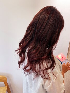 ジプソ(Gypso Hair salon) ロングレイヤー×レッドバイオレッド