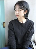 天神【BIRTH】くすみブルー×うぶバング外ハネミニボブ　3