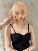 【ペールオレンジ】ブリーチデザインカラー
