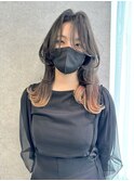 前髪なしウルフ　ロングウルフ　ウルフカットグラデーション