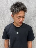 ホワイトメッシュジェットモヒカンツイストスパイラルフェード