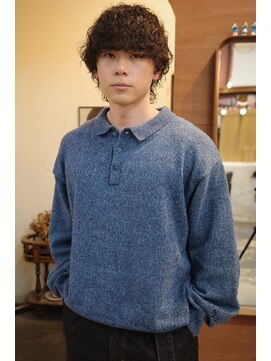 エディ(Edy) メンズマッシュウルフ波巻きパーマスペインカールカーリーパーマ