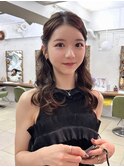 ハーフアップ／お呼ばれヘア／ハーフツイン