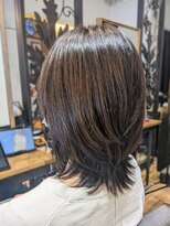 ヘアリゾート粋 新宿三丁目本店&nbsp;大人の女性のミディウルフヘア◎30代40代/艶感/渡部