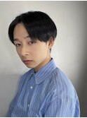 ナチュラルセンターパート韓流オイル仕上げツーブロックスーツ