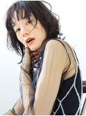 【tetote江坂】黒髪暗髪くびれレイヤーカットミディアムウルフ
