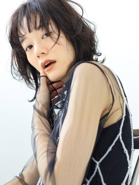 テトテ バイ ミリー 江坂(tetote by milly) 【tetote江坂】黒髪暗髪くびれレイヤーカットミディアムウルフ