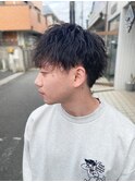 ハイライト/マッシュパーマ/ウルフ/アッシュブラック