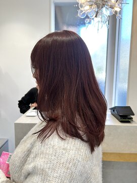 ハグ 横浜(HUG) wine red♪ブリーチなしWカラー