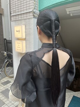 ベンジー 中目黒店(benji) 【お客様スタイル】モードなタイトヘアアレンジ