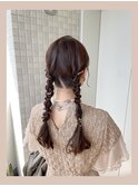 【misa】ツイン編みおろしアレンジ/結婚式/二次会/同窓会