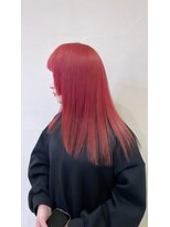 モリグリーン(MORI GREEN)&nbsp;◆高発色Wカラー【レッド】デザインカラー//姫カットロングヘア