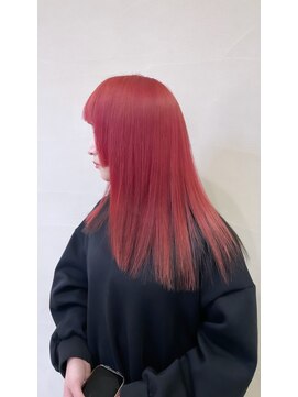 モリグリーン(MORI GREEN) ◆高発色Wカラー【レッド】デザインカラー//姫カットロングヘア