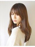 イメチェン細めハイライトくすみベージュ20代30代40代