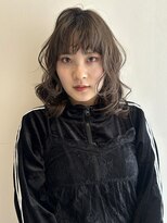 イロウ 天神大名店(IROW)&nbsp;オリーブグレージュ 透明感カラー 姫カット 顔周りカット 20代