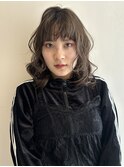 オリーブグレージュ 透明感カラー 姫カット 顔周りカット 20代