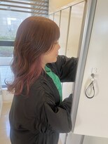 スタイル 成城学園前(STYLE) イヤリングカラー ピンク×ピンクベージュ セミロングヘア